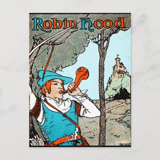 Robin Hood Antique Illustration frohe Männer Postkarte (Vorderseite)