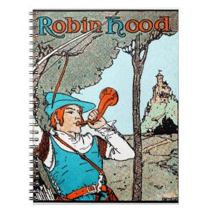 Robin-Hood-Antique-Illustration Fröhliche Männer Notizblock