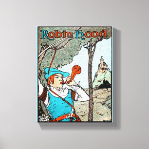 Robin-Hood-Antiquitäten-Illustration Fröhliche Män Leinwanddruck