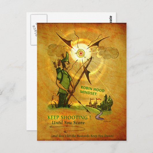 Robin Hood ermutigend Postcard Postkarte (Vorne/Hinten)