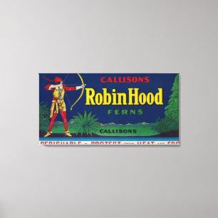 Robin Hood Farn LabelWashington Staat Leinwanddruck