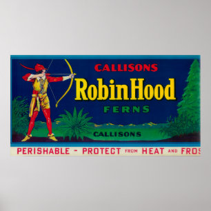 Robin Hood Fern LabelWashington Staat Poster