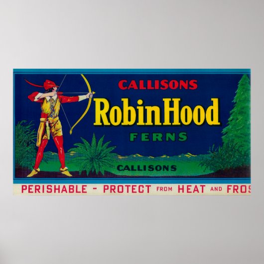 Robin Hood Fern LabelWashington Staat Poster (Vorne)