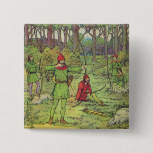 Robin Hood im Wald Button