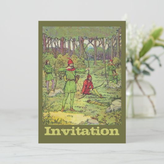 Robin Hood im Wald Einladung (Stehend Vorderseite)