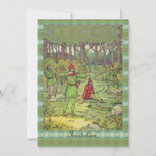 Robin Hood im Wald Einladung (Vorderseite)