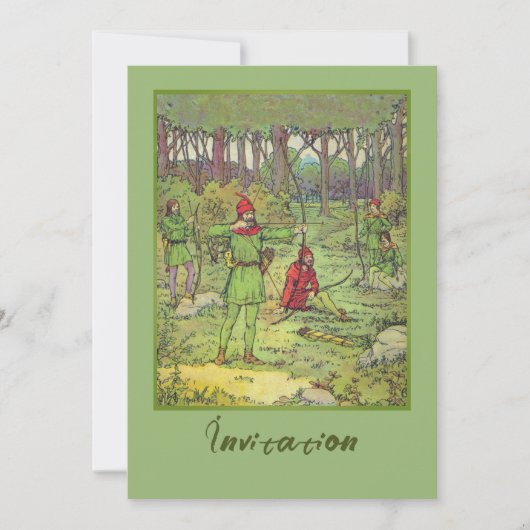 Robin Hood im Wald Einladung (Vorderseite)