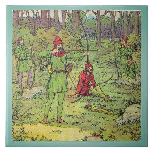 Robin Hood im Wald Fliese (Vorderseite)
