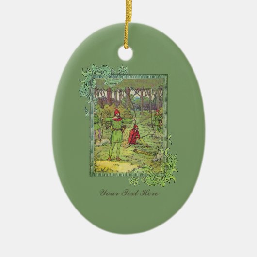 Robin Hood im Wald Keramik Ornament (Vorne)