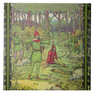 Robin Hood im Wald Keramik Tile Fliese