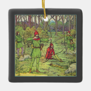 Robin Hood im Wald  Keramikornament