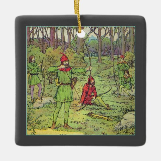 Robin Hood im Wald  Keramikornament (Vorderseite)