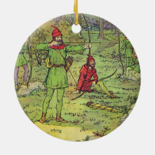 Robin Hood im Wald Keramikornament (Hinten)