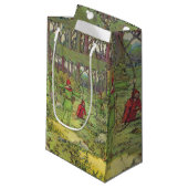 Robin Hood im Wald kleine Geschenktasche Geschenktüte (Vorderseite Schrägansicht)
