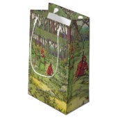 Robin Hood im Wald kleine Geschenktasche Kleine Geschenktüte (Rückseite Schrägansicht)