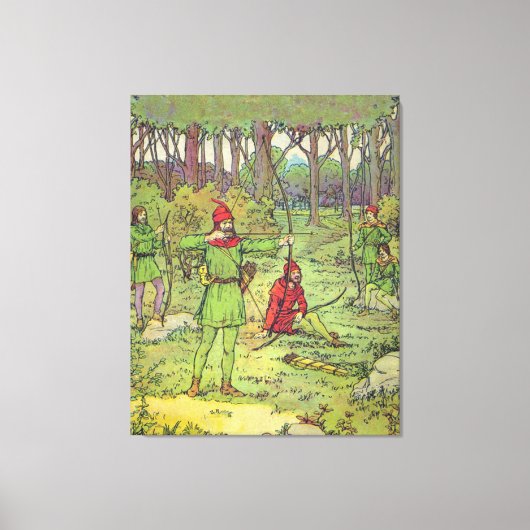 Robin Hood im Wald Leinwanddruck (Vorderseite)