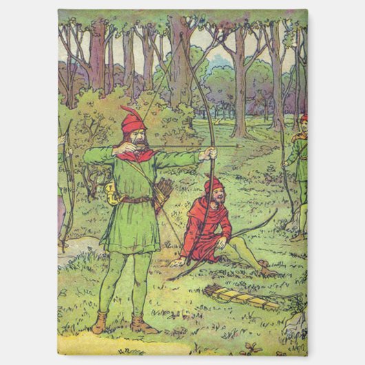 Robin Hood im Wald Magnet (Vorderseite)