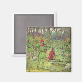 Robin Hood im Wald Magnet (Vorderseite/Rückseite)