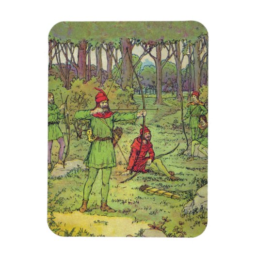Robin Hood im Wald Magnet (Vertikal)