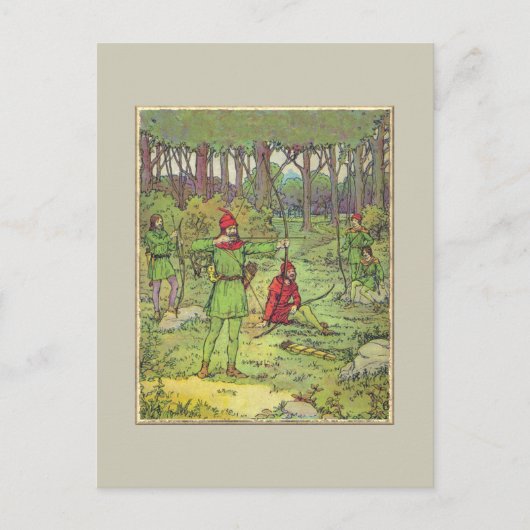 Robin Hood im Wald Postkarte (Vorderseite)
