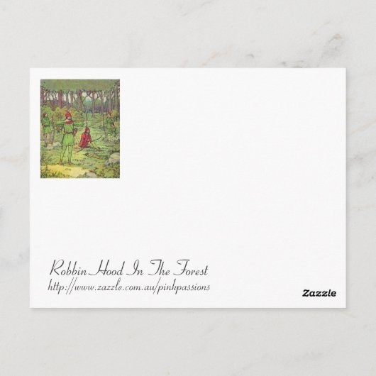 Robin Hood im Wald Postkarte (Rückseite)