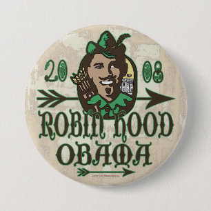 Robin Hood Obama Knopf Button