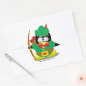 Robin Hood Penguin Runder Aufkleber (Umschlag)