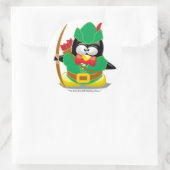 Robin Hood Penguin Runder Aufkleber (Tasche)