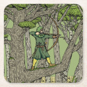Robin Hood Rechteckiger Pappuntersetzer (Vorderseite)