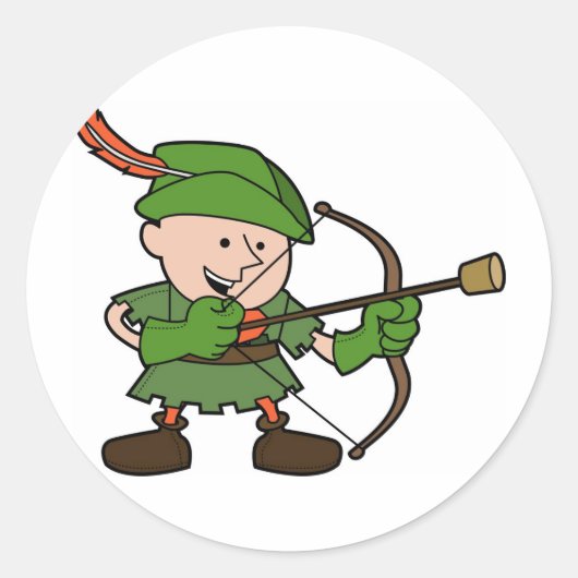 Robin Hood Runder Aufkleber (Vorderseite)