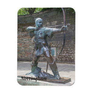 Robin Hood Statue durch Nottingham-Schloss-Foto Magnet