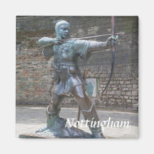Robin Hood Statue durch Nottingham-Schloss-Foto Magnet