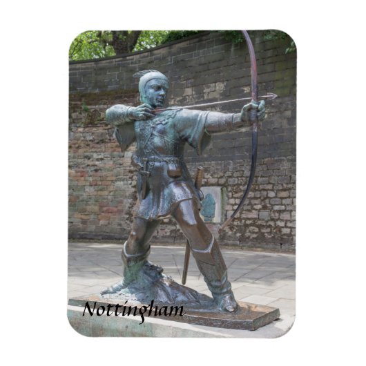 Robin Hood Statue von Nottingham Castle Foto Magnet (Vertikal)