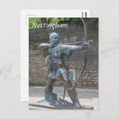 Robin Hood Statue von Nottingham Castle Foto Postkarte (Vorne/Hinten)