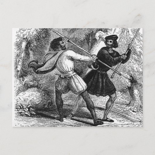 Robin Hood und das Tanner mit Quarter-Mitarbeitern Postkarte (Vorderseite)