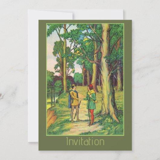 Robin Hood und Klein John Einladung (Vorderseite)