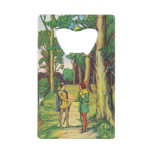 Robin Hood und Klein John Geldbeutel Flaschenöffner (Vorderseite)