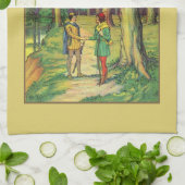 Robin Hood und Klein John Geschirrtuch (Gefaltet)