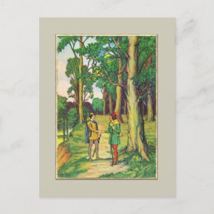 Robin Hood und Klein John Postkarte