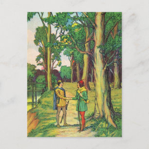 Robin Hood und Klein John Postkarte