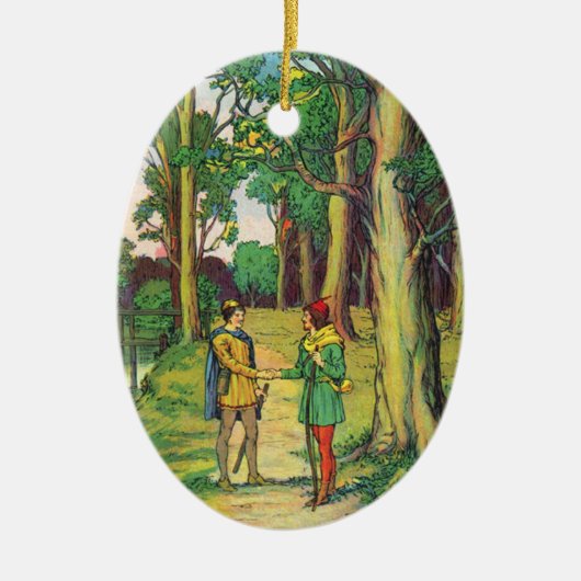 Robin Hood und kleiner John Keramikornament (Vorne)
