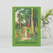 Robin Hood und Little John Einladung (Stehend Vorderseite)
