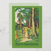 Robin Hood und Little John Einladung (Vorne/Hinten)