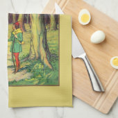 Robin Hood und Little John Geschirrtuch (Viertel Falte)