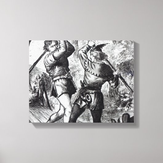 Robin Hood und Little John Leinwanddruck (Vorderseite)