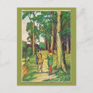 Robin Hood und Little John Postkarte