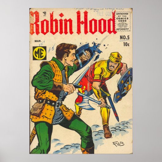 Robin Hood Vintag Comic Cover Art Poster (Vorne)