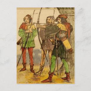 Robin Hood Vintage-Design Postkarte