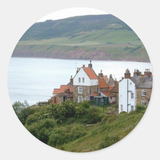 Robin Hood's Bay Runder Aufkleber (Vorderseite)