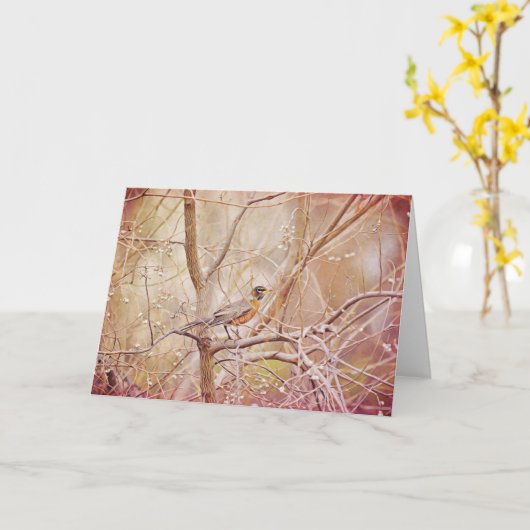 Robin Illustriert Scripture Card Matthew 6:26 Karte (Gelbe Blume)